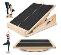 W&H Tabla inclinada y tabla de equilibrio 2 en 1 para adultos, tabla inclinada ajustable y estirador de pantorrillas, tabla inclinada para rodillas, pantorrillas, tobillos, talones