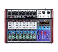 W IN-MIX Consola mezcladora de audio de 8 canales con Bluetooth, grabación USB, Reverb FX, alimentación Phantom de 48 V y reproductor de MP3, mezclador profesional de estudio y sonido en vivo para DJ