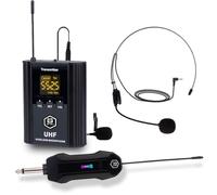 W IN-MIX Sistema de micrófono inalámbrico UHF, juego de micrófono inalámbrico portátil con auriculares, lavalier, transmisor de cinturón para karaoke, iglesia y fiesta (1)