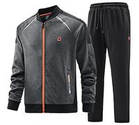 W JIANWANG Chándal Hombre Completo, 2 Piezas para Entrenamiento Casual y Deportes, Chaqueta y Pantalón, Ropa de Sport para Correr, Hacer Ejercicio y Actividades al Aire Libre Gris JW-143-M