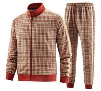 W JIANWANG Conjunto de entrenamiento y chándal para hombre - Traje deportivo para hombres con manga larga y cremallera, pantalón deportivo de fitness, M