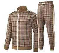 W JIANWANG Conjunto de entrenamiento y chándal para hombre - Traje deportivo para hombres con mangas largas y cremallera, pantalón deportivo de fitness, L