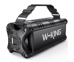 W-KING 90W MAX 50W RMS Altavoz Bluetooth Potente, Portátil Exterior Impermeable Speaker Bluetooth, Bajo Profundo, IPX6 Waterproof, 40h de Reproducción, AUX, Banco de energía, EQ, NFC, Tarjeta TF