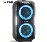 W-KING Altavoz Bluetooth grande PEAK de 250W, el más ruidoso/masif, 120dB/12 graves personalizados, altavoz portátil Boombox de fiesta grande V5.3 inalámbrico Negro
