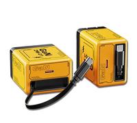 W&O 2 in 1 GAN,2-in-1 GAN 120w Fast Charger,with Retractable Type-C and L Cable (Comes with a Multi-Function Wireless Plug Adapter),for Daily Life and Travel Essentials (Yellow,+1)