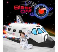 W&O Aerótomo Space Explorer con luces LED y botón de explosión, se infla en segundos para crear una aventura espacial inmersiva para niños de 3 a 12 años, tienda de campaña inflable (ventilador no