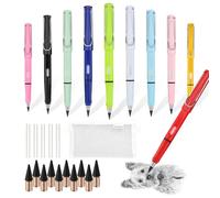 W Rxkiocs 26 Piezas Lapiz Infinito Lápiz Infinito Lapiceros Juego de Lápices Eternal Lápices sin Sacapuntas con 5 Gomas de Borrar Extra y 10 Puntas Reemplazables para Escribir y Dibujar