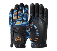 WILSON Staff FIt-All JR Glove Guante de Golf, Mano Izquierda, microfibras sintéticas, Unisexo-Joven, Azul/Naranja, WGJA00915, Talla única