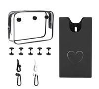 W.Sealet Accesorios para bolsa Bogg, bolsa de aseo transparente compatible con bolsa de playa, soporte para teléfono celular (negro), ganchos y llavero, Negro -, Mordern