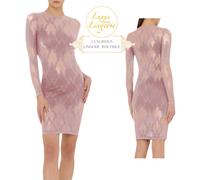 W Vestido By Wolford S Rosa Petal Transparente Logo Diseño Manga Larga Estuche