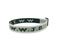 W.W.J.D. Pulsera unisex ajustable con estampado de monograma, collar de perlas para dama de honor, talla única, Nailon, No es una piedra preciosa
