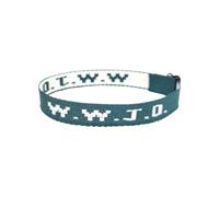 W.W.J.D. Pulsera unisex ajustable con estampado de monograma, collar de perlas para dama de honor, talla única, Nailon, No es una piedra preciosa