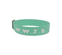 W.W.J.D. Pulsera unisex ajustable con estampado de monograma, collar de perlas para dama de honor, talla única, Nailon, No es una piedra preciosa