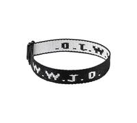W.W.J.D. Pulsera unisex ajustable con estampado de monograma, collar de perlas para dama de honor, talla única, Nailon, No es una piedra preciosa