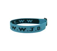 W.W.J.D. - Pulsera unisex con estampado de monograma, pulsera ajustable, pendientes de horquilla para mujer, talla única, Nailon, No es una piedra preciosa