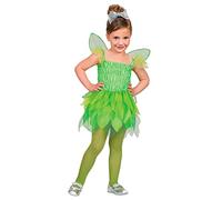 W WIDMANN MILANO Moda de Fiesta, Disfraz de Elfo del Bosque, Vestido Verde Brillante, Alas Delicadas, 100% Poliéster Comodidad, Talla 2-3 años, Ideal para Fiestas, Fácil de Cuidar
