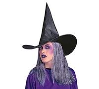 W WIDMANN MILANO Moda de Fiesta, Sombrero de Bruja Negro, Diseño Espeluznante, Talla Única, Materiales Duraderos, Versátil para Halloween y Eventos, Fácil de Cuidar
