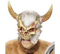 WIDMANN 00411 Máscara Vikingo con Cuernos para Adultos, Plata , color/modelo surtido