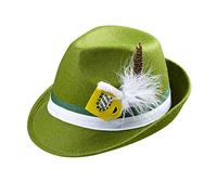 W WIDMANN MILANO Party Fashion - 0061A - Sombrero bávaro, con plumas y jarra de cerveza decorativa, verde, Baviera, fiesta de la cerveza, traje típico, sombrero, accesorio, carnaval, fiesta temática