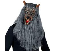 W WIDMANN MILANO Party Fashion 00999 - Máscara completa de hombre lobo con piel, terror, Halloween, carnaval, fiesta temática
