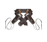 W WIDMANN MILANO Party Fashion 01053 - Cinturón de vaquero marrón, con 2 bolsillos de imitación de cuero, salvaje oeste, carnaval, fiesta temática