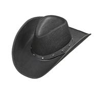 WIDMANN 01101 Sombrero de Cowboy con Remaches para Adultos, Color Negro