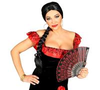 W WIDMANN MILANO Party Fashion, Peluca de Flamenca, diseño elegante, pelo tejido negro, fácil cuidado, versátil para todas las ocasiones, accesorio imprescindible para brillar