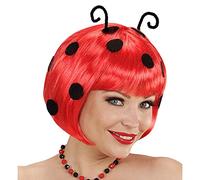Widmann 02082 - Peluca de mariquita, pelo sintético, bob, peinados cortos, peluca de pelo corto para mujer, disfraz animal