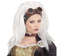 W WIDMANN MILANO Party Fashion - 02096 - Peluca steampunk, blanca, con peluca, carnaval, fiesta temática