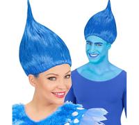 W WIDMANN MILANO Party Fashion - 02099 - Peluca Troll, azul, duende, carnaval, fiesta temática