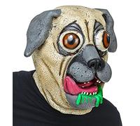 W WIDMANN MILANO Party Fashion - 03299 - Máscara de cabeza completa de bulldog con ojos enormes, perro, máscara de animal, carnaval, fiesta temática