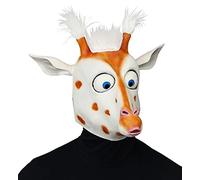 WIDMANN 03303 toda cabeza máscara jirafa con gigante Ojos y peluche reaparición, unisex ? Adultos, color blanco/marrón , color/modelo surtido