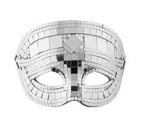 W WIDMANN MILANO Party Fashion 03635 - Máscara de ojos Bola de discoteca, plateada, Máscara facial, Baile de máscaras, Show Time, Carnaval