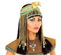 W WIDMANN MILANO Party Fashion 05907 - Diadema de serpiente egipcia, con goma, con perlas y ribetes, cabeza de serpiente, adorno para el pelo, Cleopatra, accesorio, disfraz, carnaval, fiesta temática