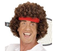 WIDMANN 06745 peluca tenistas con pelo banda, multicolor