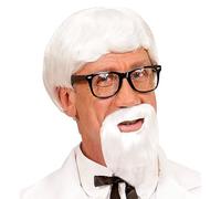 W WIDMANN MILANO Party Fashion 06749 - Peluca y barba, gris, coronel de Kentucky, americano, carnaval, fiesta temática