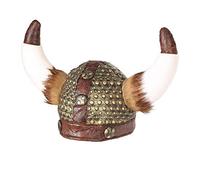 Widmann Casco de Vikinger con piel, color dorado/marrón, talla única (09169) , color/modelo surtido