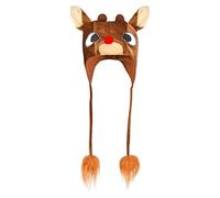 Widmann Sombrero de reno Rudolph de peluche 09772 – Unisex Adulto Marrón Talla única