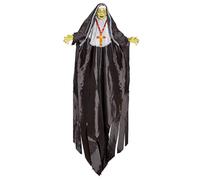 W WIDMANN MILANO Party Fashion - 10043 - Monja zombi con ojos LED parpadeantes, 137 cm, decoración, decoración colgante, fantasma, espeluznante, Halloween, fiesta temática