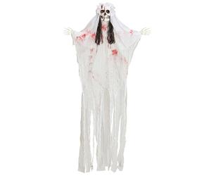 W WIDMANN MILANO Party Fashion 10045 - Novia esqueleto, con cabeza luminosa, parpadeante, 170 cm, decoración colgante, fantasma, fantasma, espeluznante, Halloween, fiesta temática