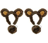 W WIDMANN MILANO Party Fashion 10116 - Juego de disfraz de oso, diadema con orejas y cola, marrón, animal, fiesta temática, carnaval