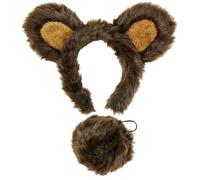 W WIDMANN MILANO Party Fashion 10116 - Juego de disfraz de oso, diadema con orejas y cola, marrón, animal, fiesta temática, carnaval