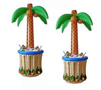 W WIDMANN MILANO Party Fashion 10136170B - Palmeras hinchables con enfriador de bebidas, 2 piezas, para llenar con hielo y agua, fiesta en la playa, fiesta temática