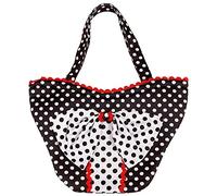 W WIDMANN MILANO Party Fashion 10679 - Bolso de mano años 50, blanco y negro con lunares, accesorio, retro, carnaval, fiesta temática