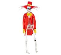 W WIDMANN MILANO Party Fashion 10995 - Esqueleto de payaso asesino con brazos y piernas móviles, 40 cm, decoración de terror, Halloween, fiesta temática