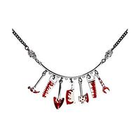 W WIDMANN MILANO Party Fashion 12465 - Collar con herramienta ensangrentada, joyas, collar, psicópata, Halloween, carnaval, fiesta temática
