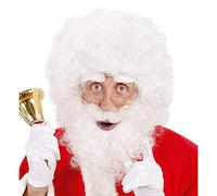 W WIDMANN MILANO Party Fashion 1530B - Peluca de Papá Noel, gris, con barba y cejas rizadas, San Nicolás, Navidad, carnaval, fiesta temática