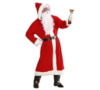 W WIDMANN MILANO Party Fashion 1544V - Disfraz de Papá Noel, 6 piezas, abrigo con capucha, cinturón, cubre zapatos, peluca, barba con bigote y cejas, disfraz para Navidad, fiestas temáticas, carnaval