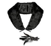 W WIDMANN MILANO Party Fashion 07803 - Conjunto de disfraz de Charleston años 20, estola y diadema, piel sintética, carnaval, fiesta temática