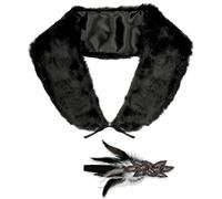 W WIDMANN MILANO Party Fashion 07803 - Conjunto de disfraz de Charleston años 20, estola y diadema, piel sintética, carnaval, fiesta temática